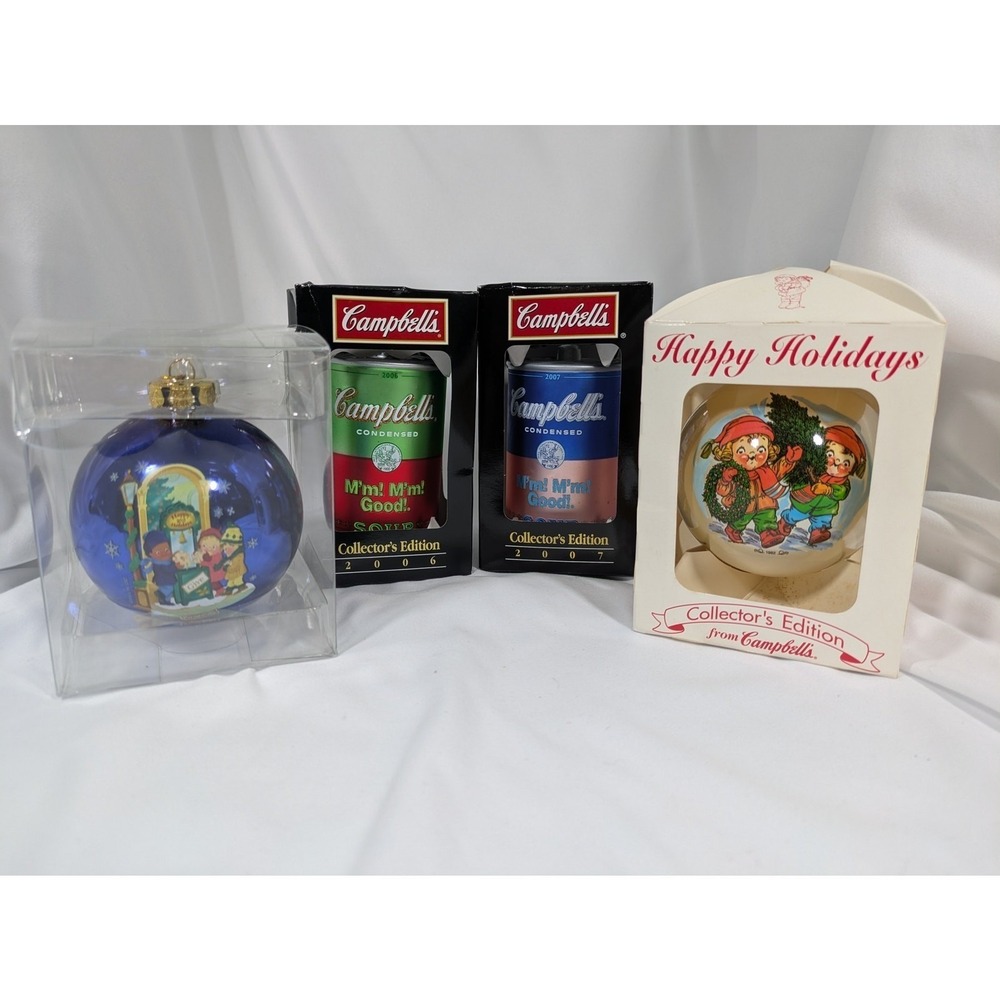 Cambell's‎ Soup Christmas Ornament Set of 4 - 1982, 2006, 2007, 2010